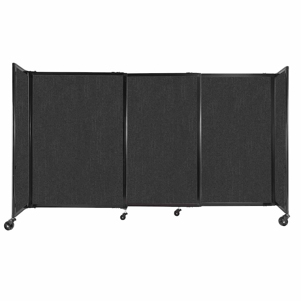 StraightWall Sliding Portable Partition 7'2" x 4' Black Fabric